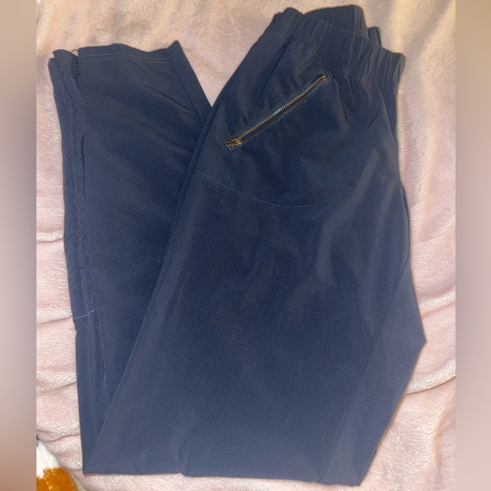 Athleta Navy Joggers with Zipper Pocket